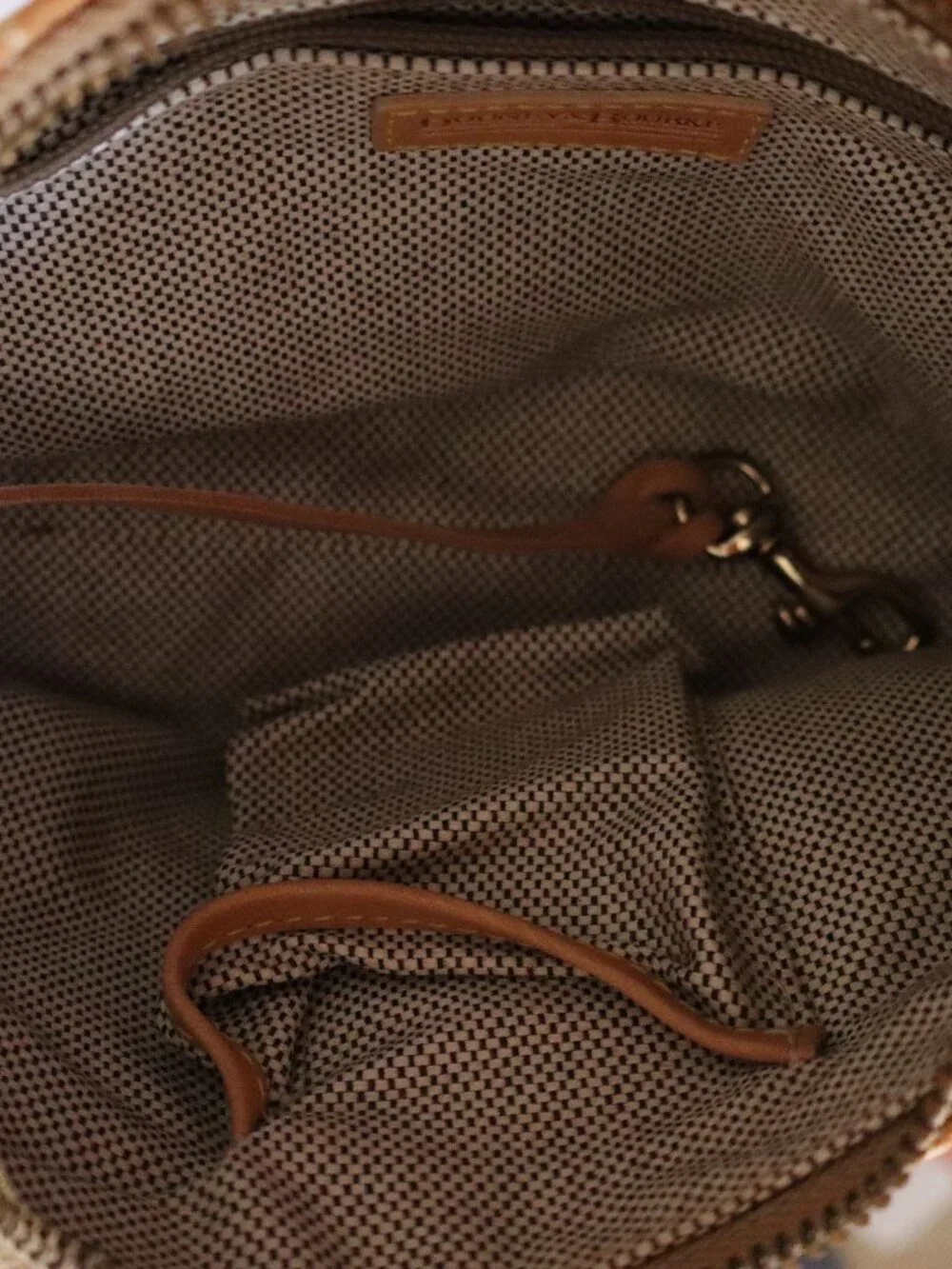 Dooney & Bourke Peach DB Monogram Canvas Shoulder Bag Hobo Purse